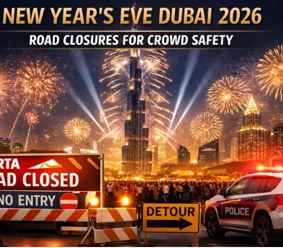 new year 2026 road closed dubai