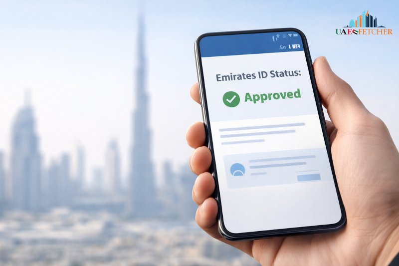 Emirates ID status confirmed, Dubai skyline