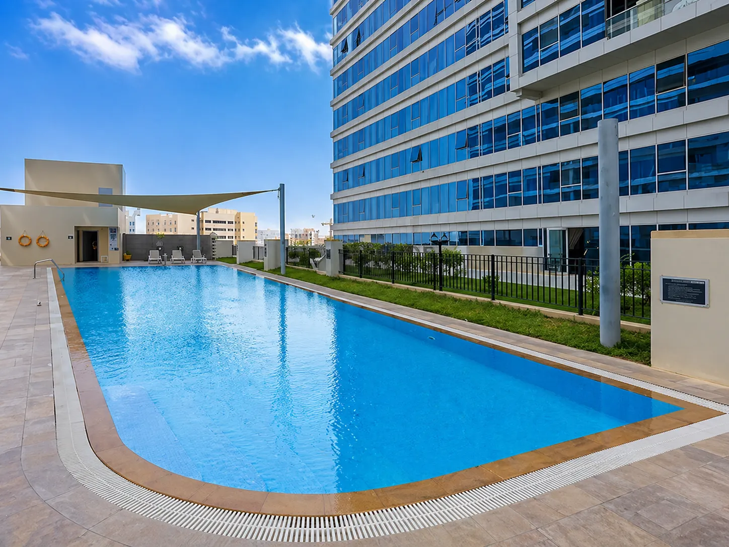 Skycourts Towers swimming pool area Dubailand Dubai