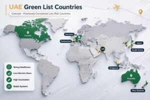 UAE green list countries infographic