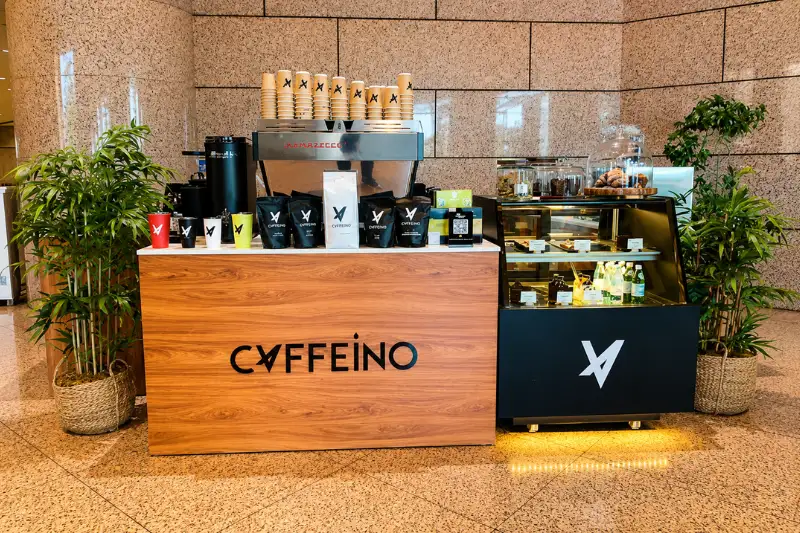 Coffee kiosk and employee amenities inside Sheikh Khalifa Energy Complex
