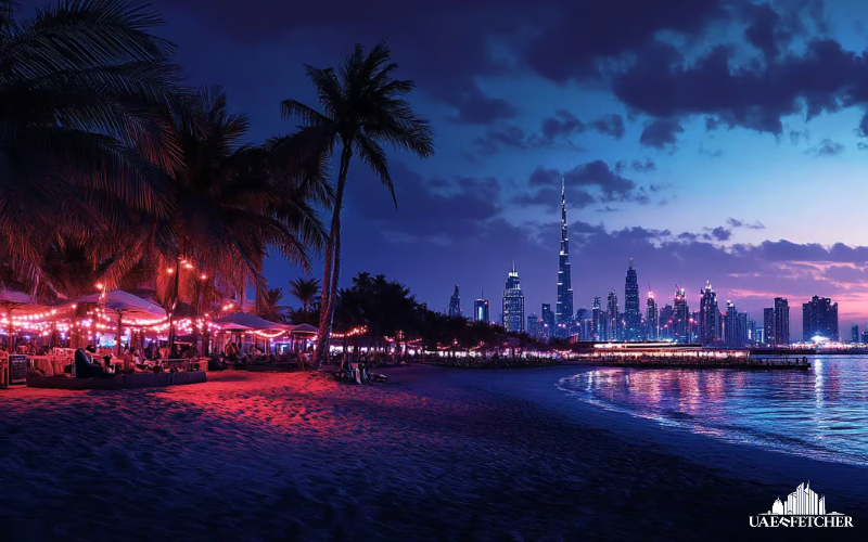 Umm Suqeim Beach at Night swimming